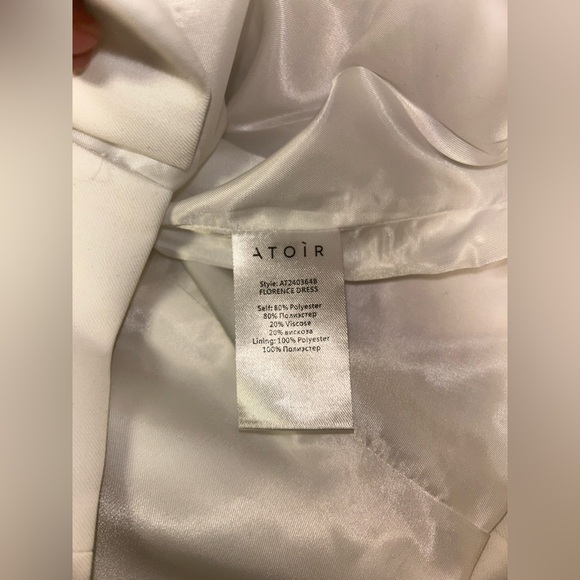 Atoir Florence dress white with shoulder pads and wide hips size 2 - Picture 7 of 7